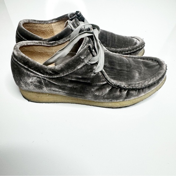 Ulla Johnson Velvet Oxford Shoes Gray 6.5 Bow Coquette - Picture 2 of 8